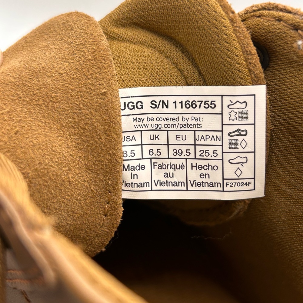 UGG Plush Shearling Lined Cakewalk High Chestnut Brown Trainer Sz 8.5 - Picture 8 of 9